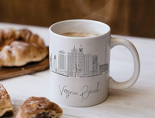 Miniatura 4 de Regalos y recuerdos de Virginia Beach Virginia, tazas de café, regalos de graduación de Virginia Beach para él, vasos únicos, taza de cerámica de 11