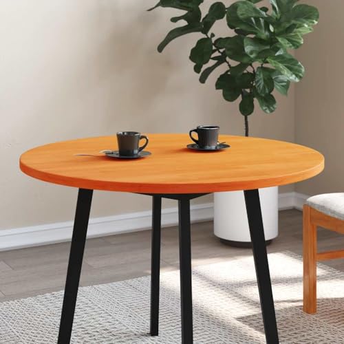 Vidaxl Piano Tavolo Rotondo Marrone Cera Ø90X2,5Cm Legno Massello Pino, Piano Sostituzione Tavolo, Piano Tavolo Rotondo, Piano Di Sostituzione - 2