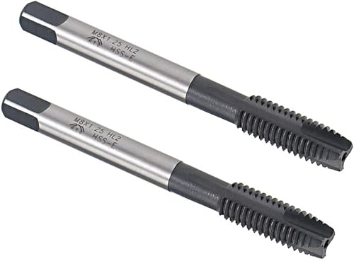 Miniatura 8 de uxcell Grifo de roscado de punta espiral M10 x 1.5, tolerancia H2 de acero de alta velocidad recubierto TICN, vástago redondo con extremo cuadrado