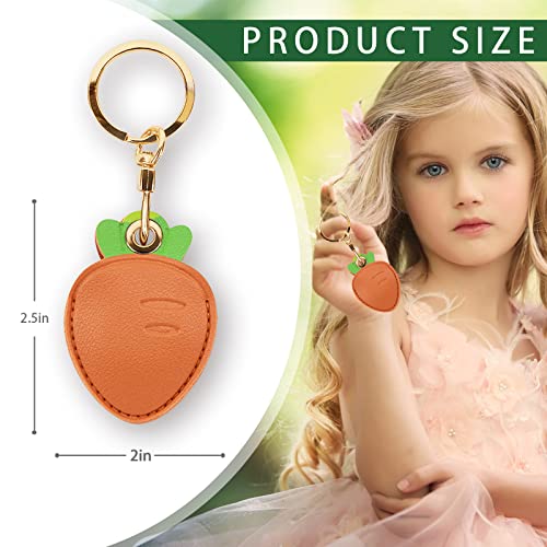 Image of Leather Keychain Case Holder Compatible with Apple AirTag, GPS Airtag Keychain Finder Tracker with Key Ring, Anti-Scratch Protective Air Tag Cover | Leather