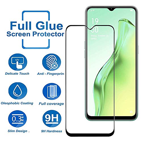 Image of Screen Protector for Oppo A31 (Black) Tempered Glass Edge-to-Edge 6D Screen Guard With Installation Kit