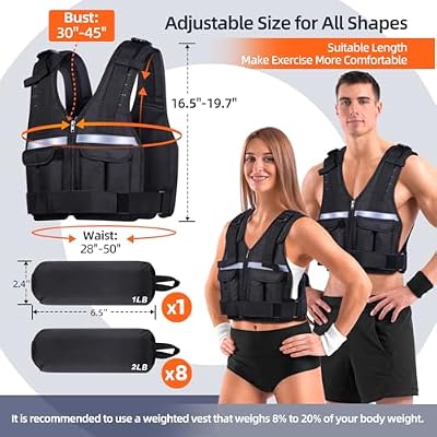 【stein】ADJUSTABLE VEST Sportneer Adjustable Weighted Vest Weights: 2-18 Panama | Ubuy