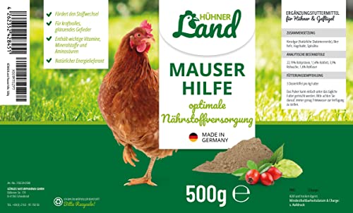 HÜHNER Land Mauserhilfe für Geflügel 500g I Futterergänzung für Hühner, Vitamin B, Gefieder und Stoffwechsel… – Bild 4