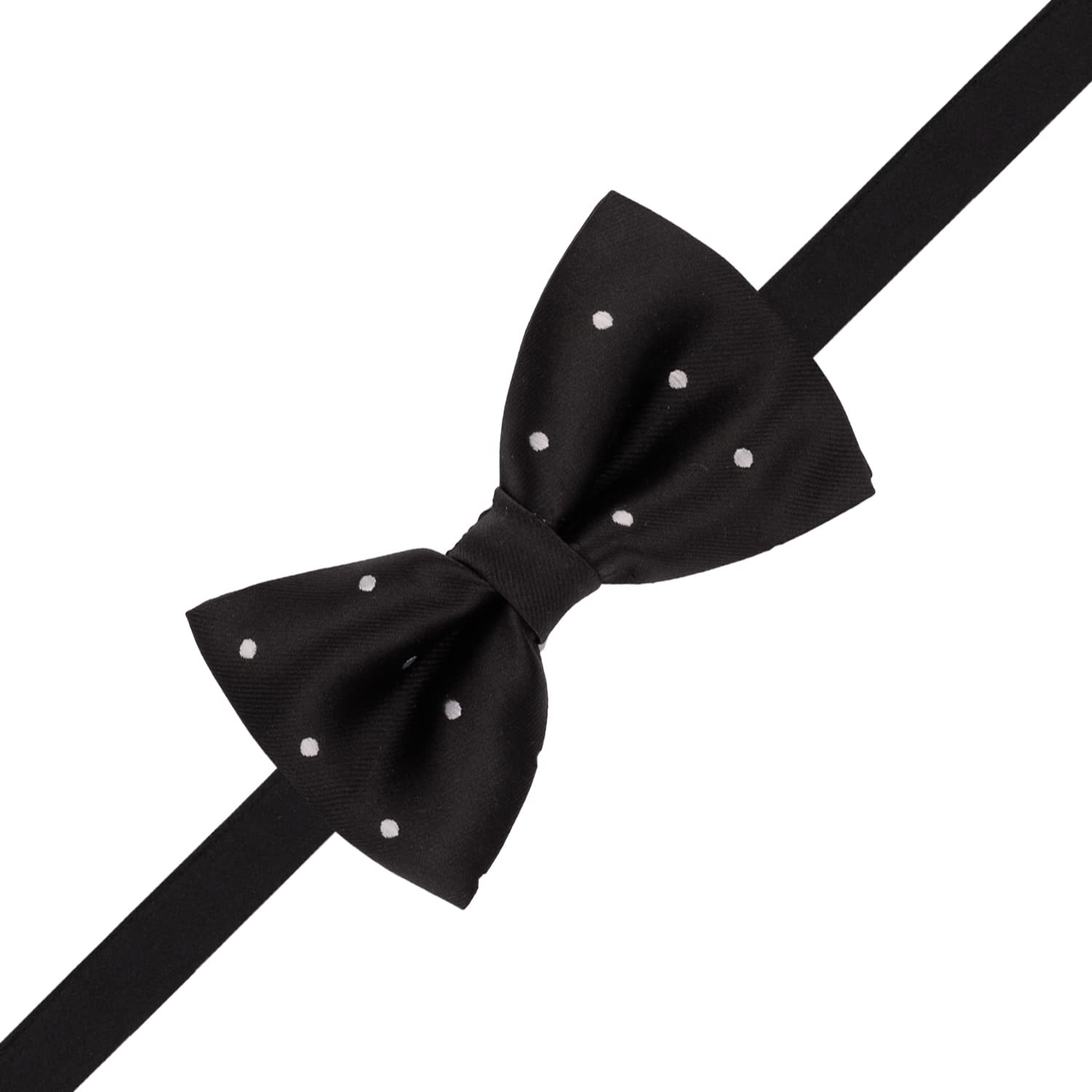 The Tie Hub Revolve Black Polka Microfiber Bow Tie For Men For Men - Image 4 thumbnail