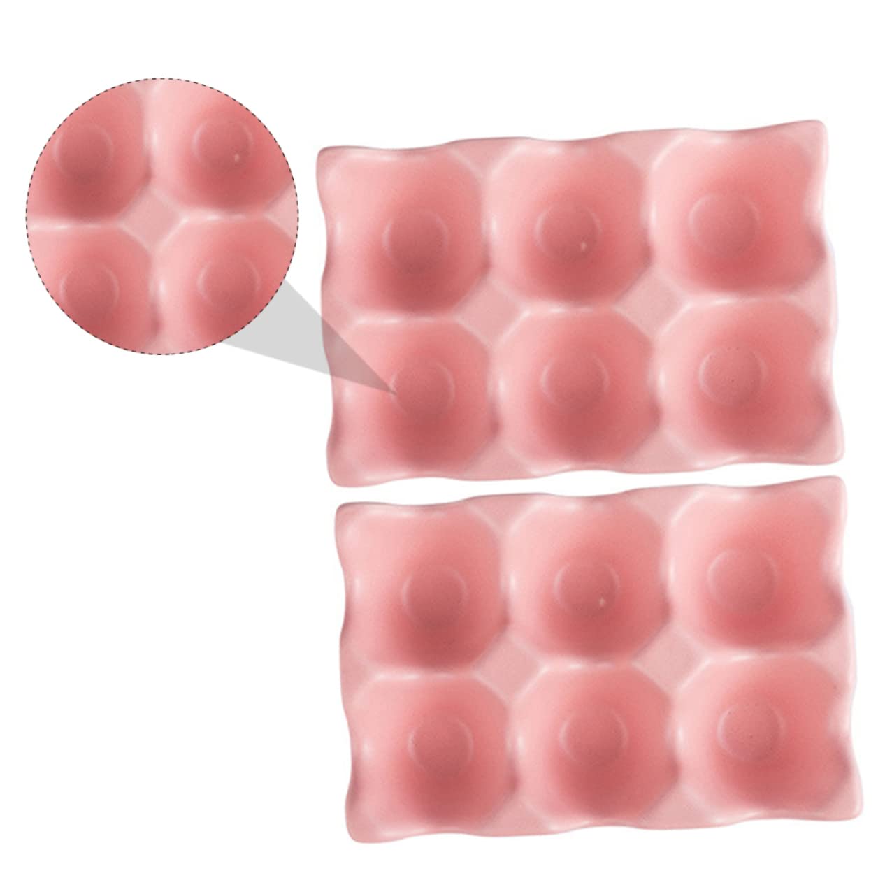 ARTIBETTER 2pcs Egg Storage Tray Deviled Eggs Heart Shaped Cake Pan Chicken Egg Tray Refrigerator Egg Storage Organizer Stoneware Egg Holder Egg Basket Deviled Egg Holder Ceramics Pink