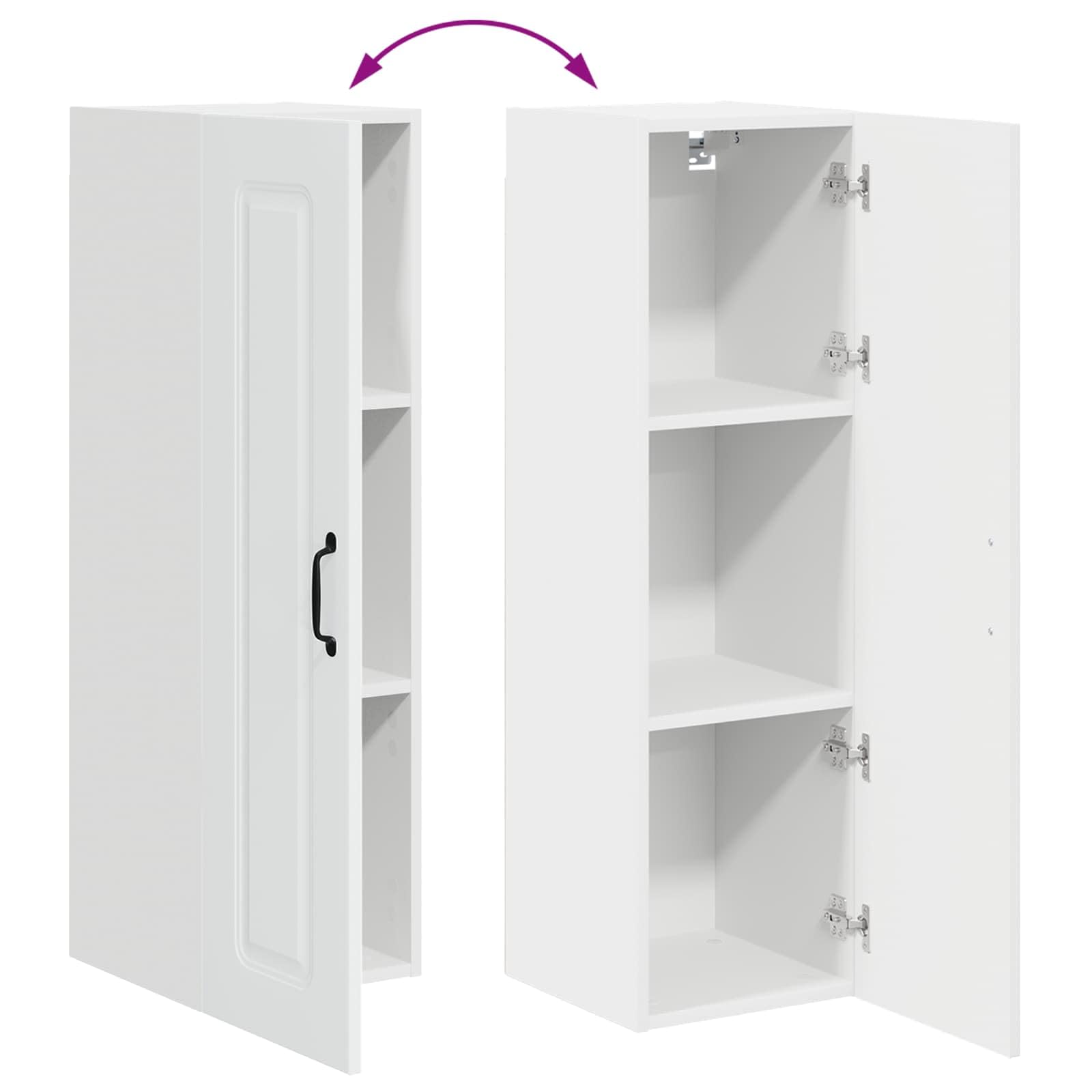 Küchenschrank Kalmar Weiß Holzwerkstoff 30 x 31 x 100 cm Innenbereich Stauraum Schrank mit geräumigem Design für Küche und Aufbewahrung von Kochutensilien