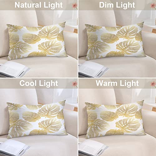Batmerry Tropical Leaf Decorative Pillow Covers, Monstera Palm Leaf Flora Double Sided Throw Pillow Covers Sofa Cushion Cover Lumbar 12 X 20 Inches(Set Of 2) #TOP5