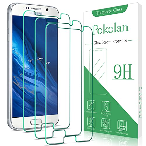 Pokolan 3 Unidades Protector Pantalla para Samsung Galaxy S7 Cristal Templado, Dureza 9H, 0.33 mm Ultra Transparente, Sin Burbujas, Antihuellas, Ultra Resistente