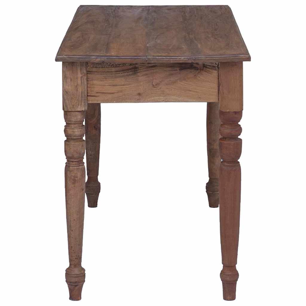 Biurko z szufladami 117 x 57 x 75 cm z litego drewna pochodzącego z recyklingu, idealne do biura, biura domowego i gabinetu, z zarządzaniem kablami, półką na klawiaturę, regał, na laptopa