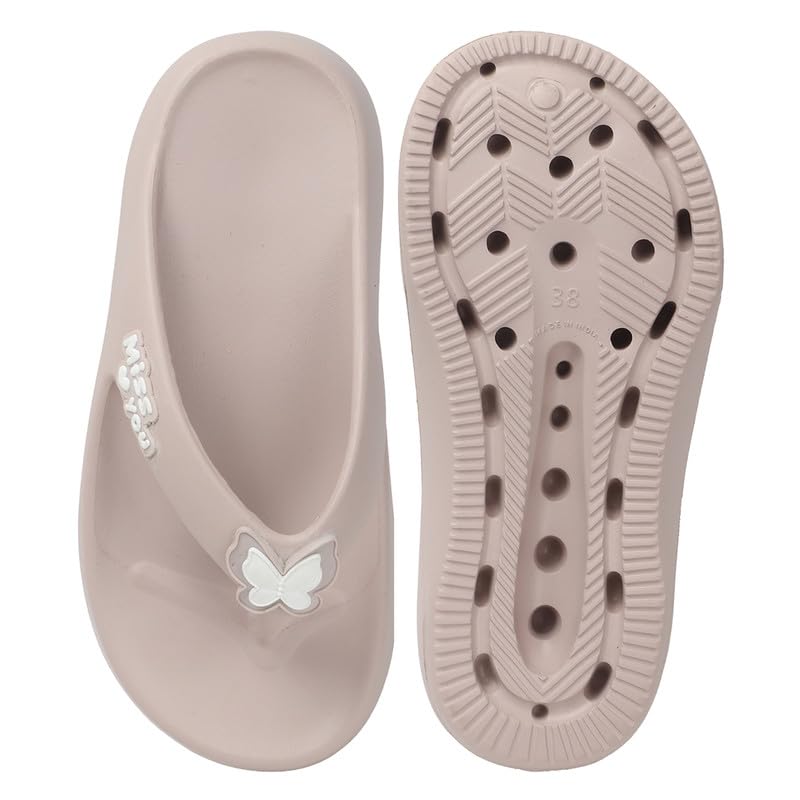 Image of Sukun BTRFLY Women's Soft Anti-Skid Flip-Flops Stylish Comfortable Waterproof Slip-On Slippers for Daily Use