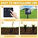 BYIZO 15 LED Solar Ground Lights Outdoor, Waterproof Solar Pathway Lights, LED Landscape Lighting for Garden, Patio, Driveway, Walkway - Warm White