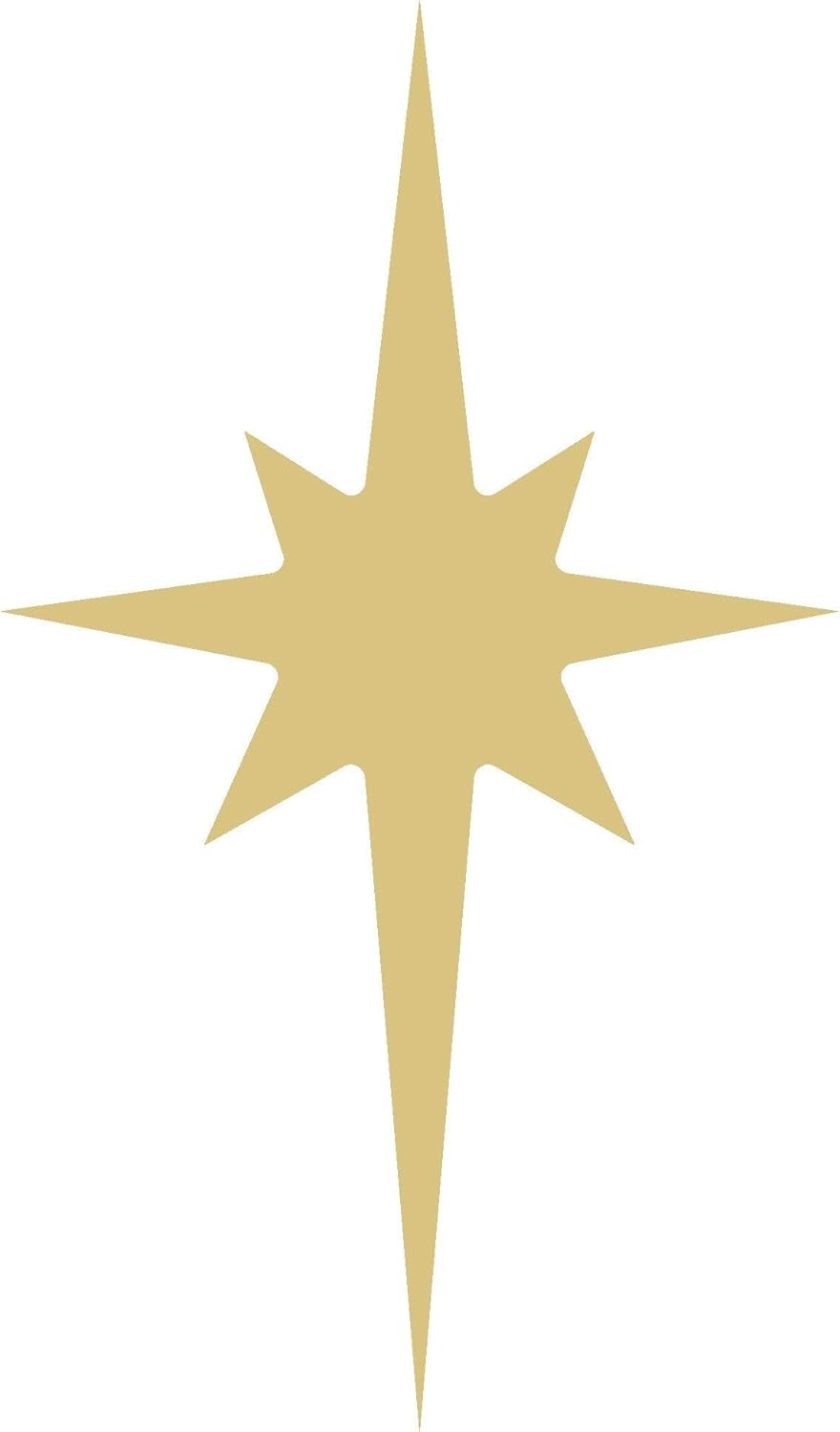 Star Cutout Unfinished Wood Christmas Holiday Nursery Seasonal Door Hanger MDF Shape Canvas Style 3