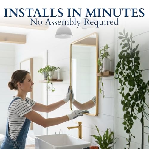Image of 20x30 Austin Farmhouse Metal Framed Rounded Rectangle Recessed Bathroom Medicine Cabinet, Beveled Mirror, 18x28 in-Wall Opening, powder-coated Steel, Adjustable Glass Shelves, Magnet Close, Chrome
