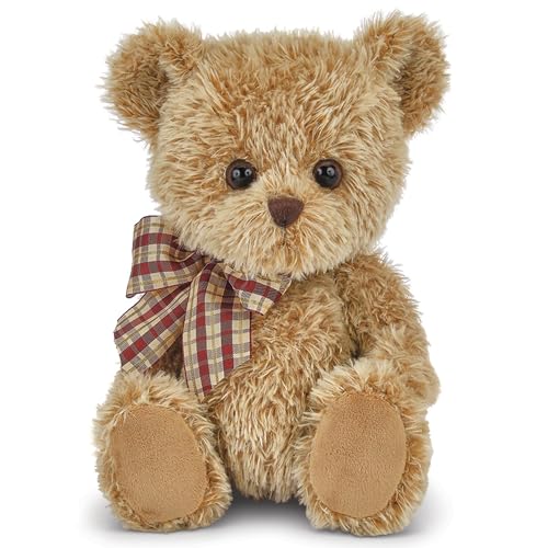 Image of Bearington Baby Shaggy The Small Teddy Bear Stuffed Animal - 11" Soft Brown Plush Toy with Classic Vintage Look - Adorable Cuddly Teddy Bear for Infants - Stuffed Bears Plush Gift for Kids
