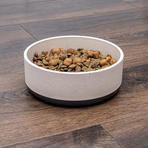 Fuzzl Titan Futternapf aus Bambus und Gummi, 22 cm, mit Ultra-Grip-Boden, grau, umweltfreundlich, antibakteriell, langlebig, ungiftig, Hundenapf, Wassernapf für mittelgroße und große Hunde