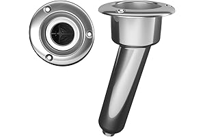 Mate Series Stainless Steel Cup Holder with Built-In Fishing Rod Mount