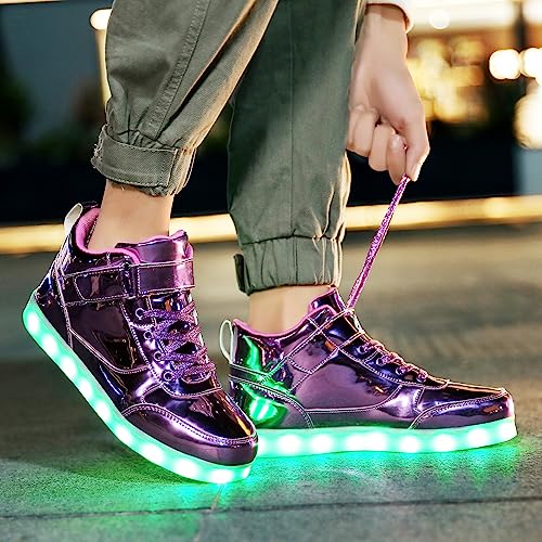 Image of JEVRITE Unisex LED Light Up High Top Sneakers - USB Charging for Women & Men - Couples Shoes