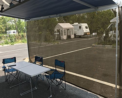 Tentproinc RV Awning Sun Shade Screen 7' X 15' 3'' (Fit for 16' Awning) Mesh Sunshade for RV Awning Sunscreen Motorhome Camping Trailer Awning Screenshade Block UV Glare - 3 Year Warranty (Brown) - Thumbnail 3