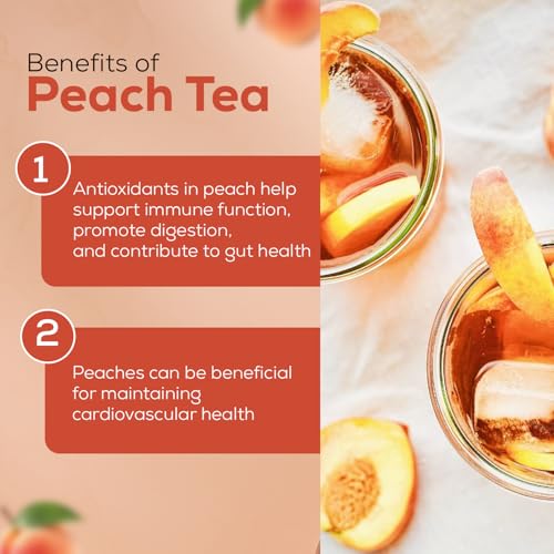 Image of Peach Delight Tea (15 Pyramid Tea Bags) - Fruity & Refreshing | Low Caffeine | Deliciously Vibrant Blend | Herbal Tea | Green Tea