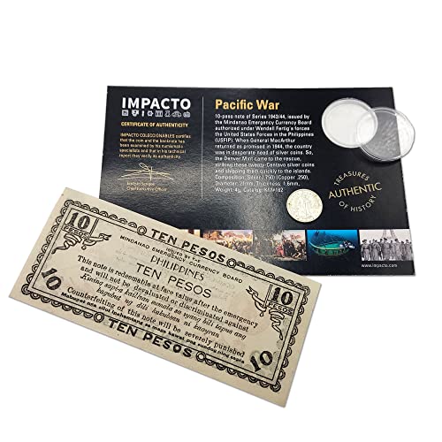 Sammlung einer Silberbanknote und -münze aus dem Zweiten Weltkrieg