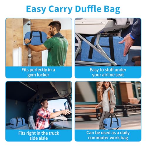 Image of Apenze Small Gym Bag 14 inch lightweight Carry On Mini Duffel Bag for Travel Sport - Denim Blue