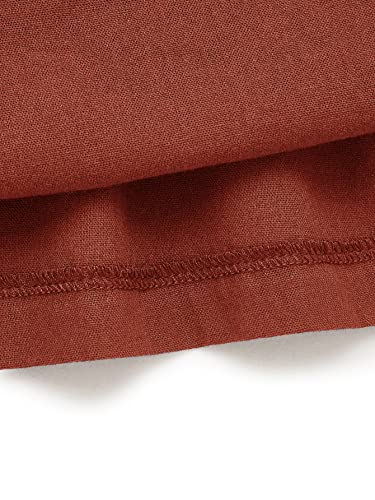 Sweatyrocks Women's Casual High Waist Pleated A-Line Midi Skirt With Pocket Rust Brown L #TOP5