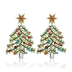 A6:green christmas tree earrings