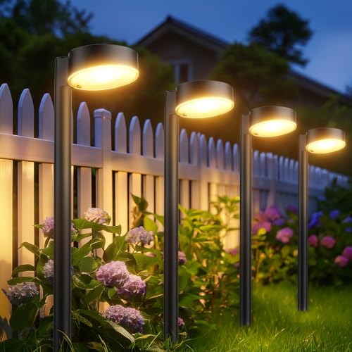 BUCASA Solarlampen für Außen Garten 6 Stück Helle Solarleuchten für Außen mit 3000K Warmweiß LED IP65 Wasserdicht Solar Gartenleuchten Deko für Rasen Terrasse Hof Balkon Outdoor