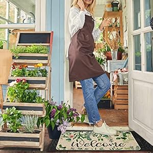 ORTIGIA Welcome Doormat Spring Summer Eucalyptus Leaves Floral Doormat Outdoor Outside Indoor Entrance Mat Non-Slip Durable Absorbent Easy Clean Entryway 17x29.5 Inch ORTIGIA Welcome Doormat Spring Summer Eucalyptus Leaves Floral Doormat Outdoor Outside Indoor Entrance Mat Non Slip Durable Absorbent Easy Clean Entryway 17×295 Inch
