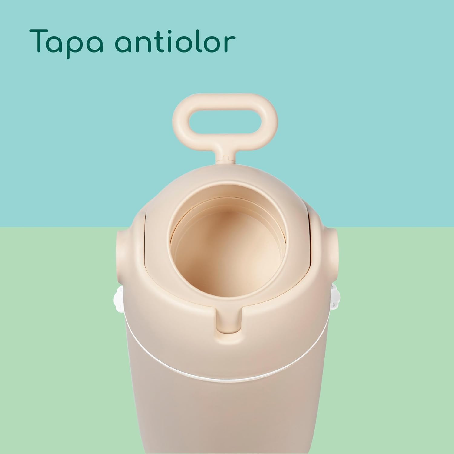 Bebeconfort Papelera Pañales Talla M, Tapa Antiolor, Compatible con Cualquier Bolsa Basura, Capacidad Máx. 20 Pañales, Uso con Una Sola Mano, Tamaño Conveniente para Almacenaje, Fácil Limpieza, Gris
