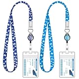 2 Pieces Cruise Lanyard for Ship Cards Lanyards with Retractable Badge Reel Waterproof ID Badge Holder 2025 Cruise Essentials Accessories