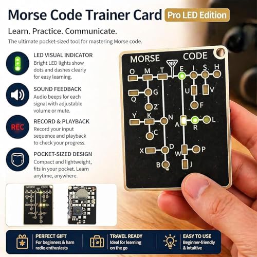 Morse Code Trainer Card Pro : outil d'apprentissage de télégraphe de poche - 3