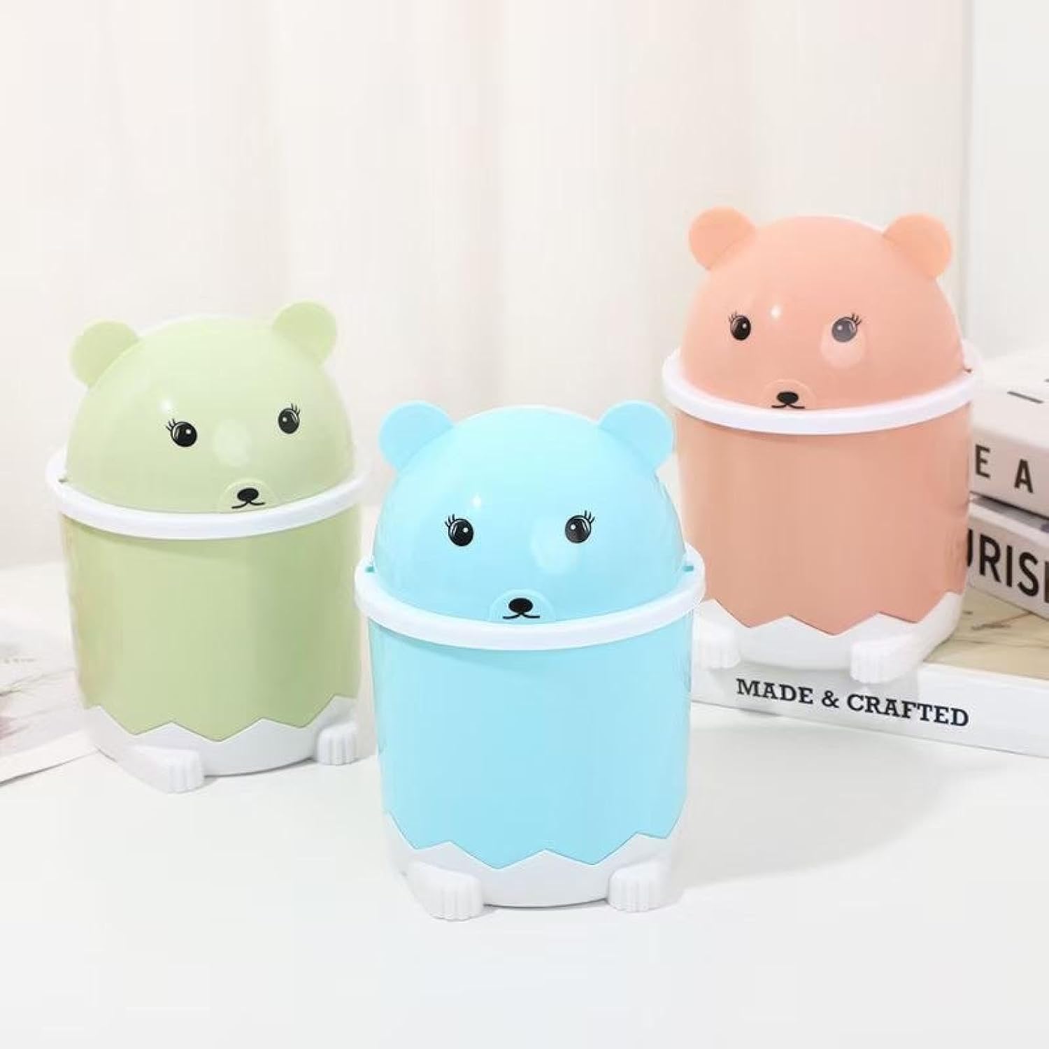 CXIAYUHUE Tabletop Trash can Small with lid Creative Cute