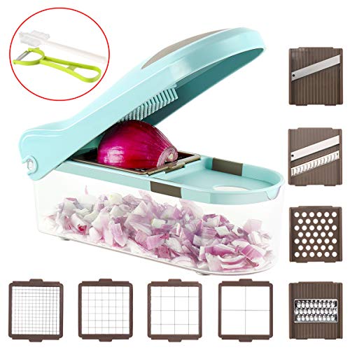 Ourokhome Onion Dicer Food Chopper - 8 Blade Veggie Mandolin Slicer for Vegetable