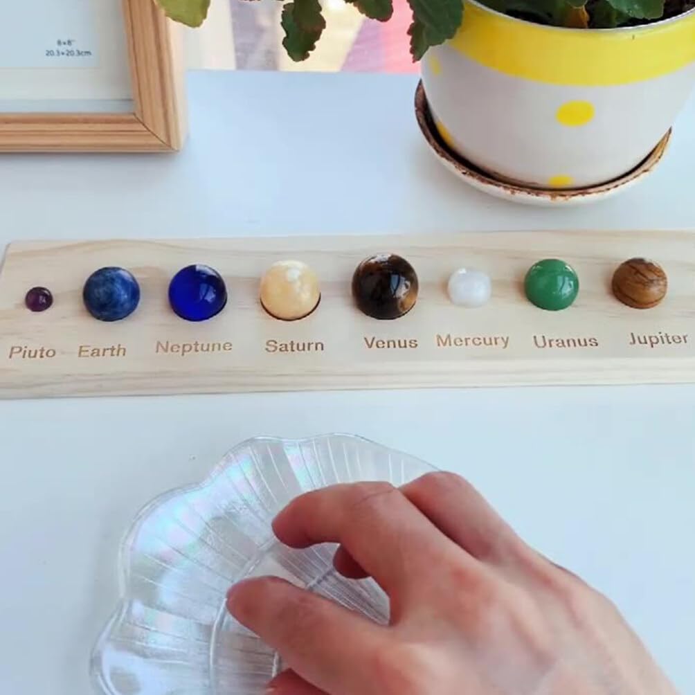 Planetarium Model 10pcs Nine Planets Gem Stones Natural Crystal Raw Stone Solar System Decorations for Home Office Desk Decorations Specimen Ornament
