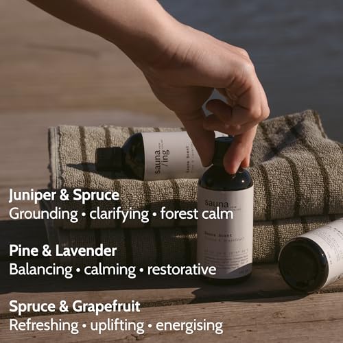 sauna/ing Napar do sauny, jałowiec i świerk, 100 ml, naturalny zapach sauny z czystymi olejkami eterycznymi, olej do sauny wyprodukowany w Finlandii