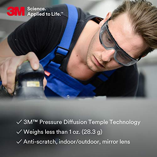 3M Safety Glasses, Secure Fit 400, I/O Mirror Lens, Green/Black Frame - image 4