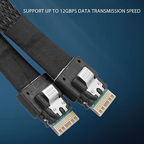 GOWENIC Slim SAS Cable, High Flexibility High Speed 12Gbps Slim SAS Cable with Gold Plated Contactors for Desktop Chassis SSD7Pin Interface (0.5m/19.7in)