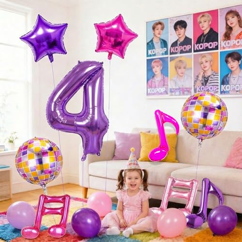 9 Pcs Kpop Birthday Decorations, Kpop Music Balloons by Siznkore - Used condition - Image 3