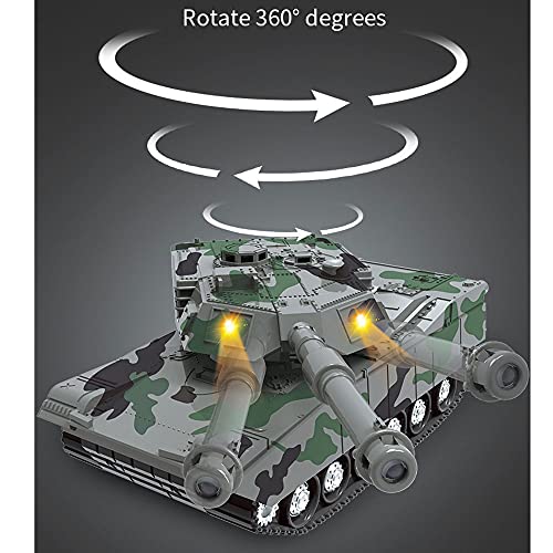 ZRYYWAN Electric Remote Control Tank 12IN,2.4Ghz RC Tank,Military Truck