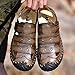 Fashion Sandals For Men Closed Toe Fisherman Sandal Ankle Strap Leather Waterproof Outdoor Sandals(Khaki,9)