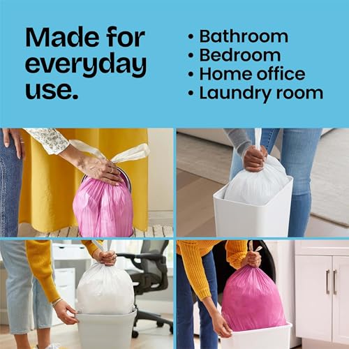 Image of Glad Odorshield Small Drawstring Trash Bags, 4 Gal, Febreze Beachside Breeze, 34 Ct, Pack May Vary