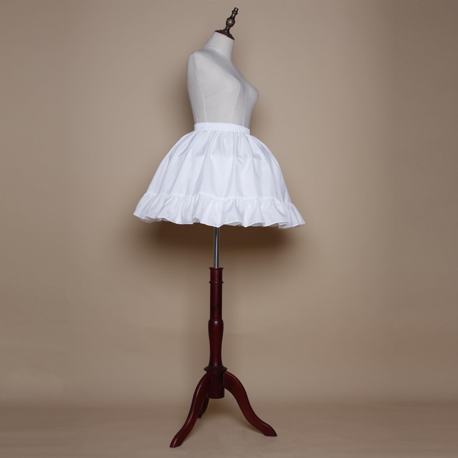 YULUOSHA Women Girls Crinoline Short Petticoat 2 Hoops Victorian Skirt Ball Gown Elastic Waist Underwear Half Slip Underskirt - Image 2