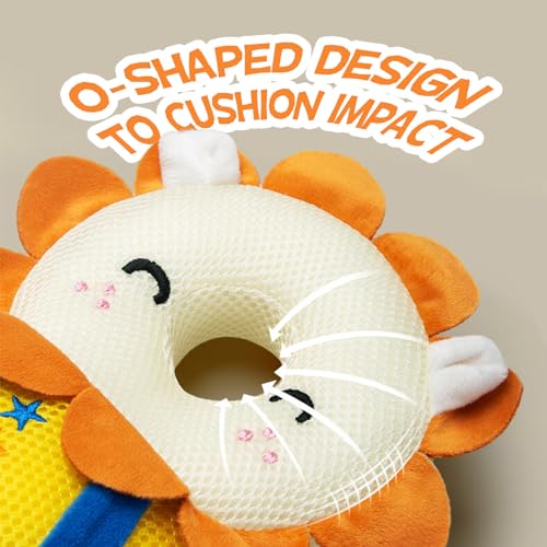 Pucmaoci Baby Head Protector Backpack: Alarm Function, Adjustable and Ultra-Light(Lion)