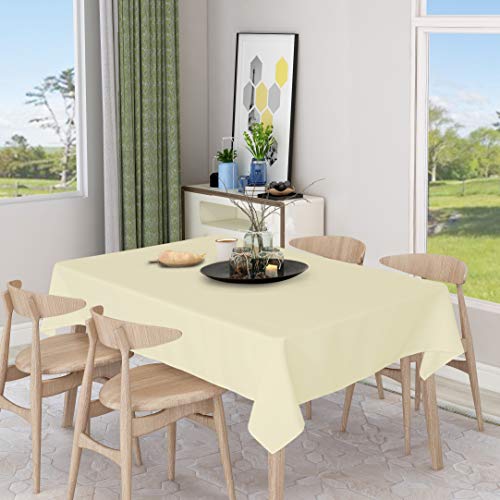 Image of sancua Rectangle Tablecloth - 54 x 78 Inch - Stain and Wrinkle Resistant Washable Polyester Table Cloth, Decorative Fabric Table Cover for Dining Tables, Buffet Parties and Camping, Beige