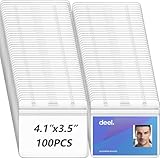 150 Stück Ausweishalter, 9x10,5cm Wasserdicht Ausweishülle, Transparenter PVC Kartenhülle Horizontal Ausweishalter, Kartenhalter Schutzhülle ID Card Holder für Mitarbeiter Studenten Ausstellungen