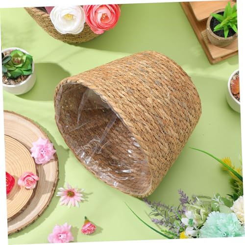 Pots de fleurs rustiques en paille avec base stable et durable - 8