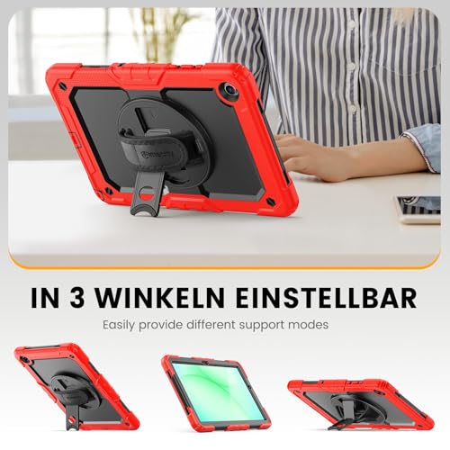 Étui Samsung Galaxy Tab A11+ rouge anti-chute avec protège-écran - 7