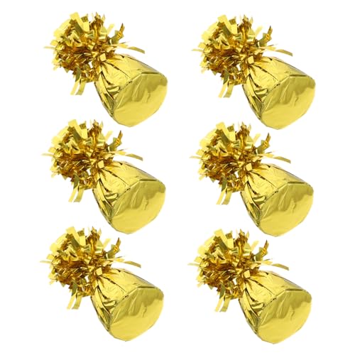 HEALSOPTHY 6 Pezzi Pesi per Palloncini in Metallizzata Oro Accessori Decorativi per Feste Compleanni Matrimonio Shower Anniversari per Palloncini da Tavolo Vibranti e Resistenti