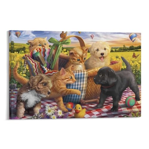 Toile murale PICNIC PALS grand tableau pour décorer la chambre